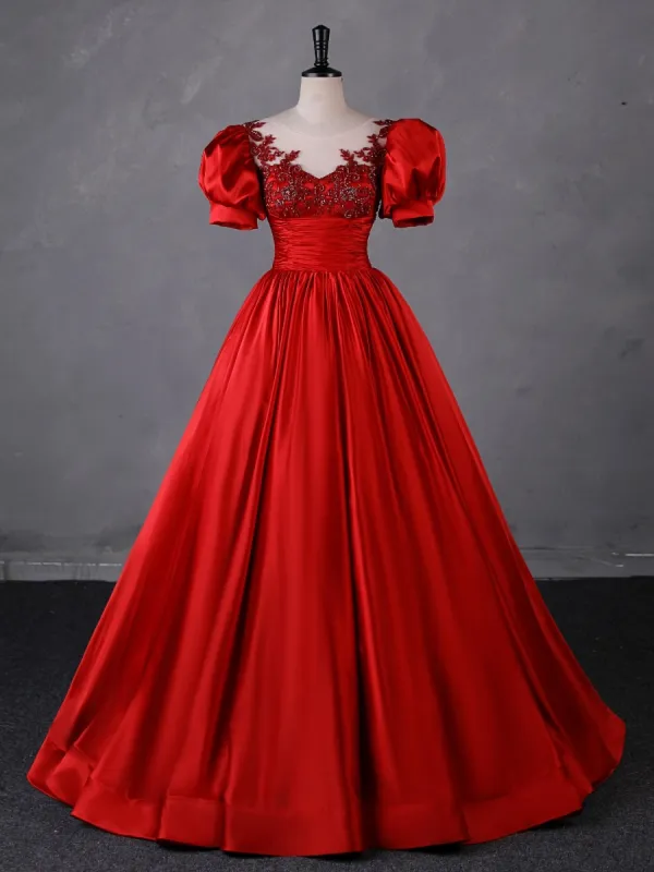 Red short puffy prom dress outlet