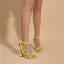 Sexy Summer Street Wear Yellow Womens Sandals 2022 Ankle Strap 10 cm Stiletto Heels Open / Peep Toe Sandals High Heels