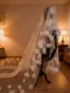 High-end White Handmade  Appliques Court Train Wedding Veils 2026 3 m
