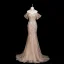 Luxe Scintillantes Champagne Perlage Faux Diamant Paillettes Robe De Soirée 2025 Trompette / Sirène Bustier Sans Manches Dos Nu Train De Balayage Soirée Robe De Ceremonie
