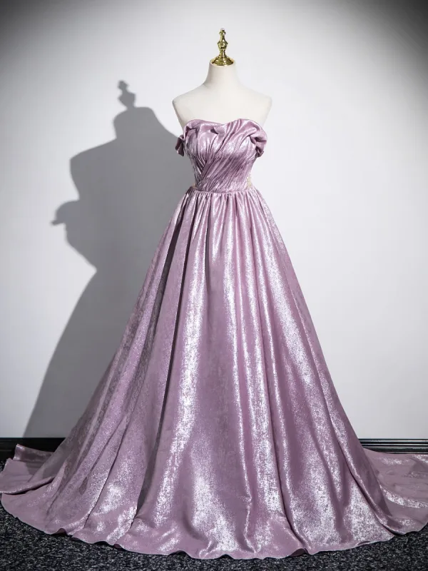 Élégant Rougissant Rose Perlage Glitter Robe De Bal 2025 Princesse De l'épaule Manches Courtes Dos Nu Train De Balayage Promo Robe De Ceremonie
