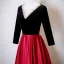 Elegant Burgundy Rhinestone Mother Of The Bride Dresses 2025 A-Line / Princess V-Neck Long Sleeve Backless Floor-Length / Long