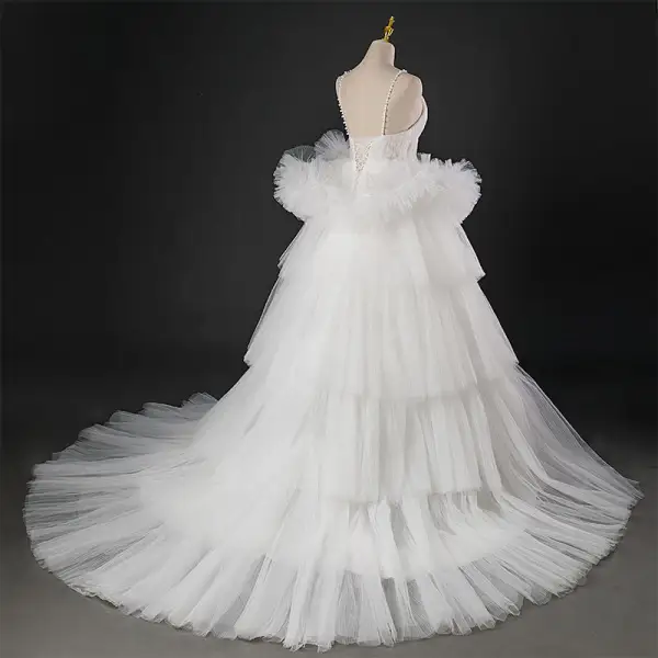 Ivory Sheath Ruffles Long Party Dress Weding Guest Dress,DP1902 main image 0