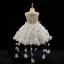 Fashion White Beading Lace Flower Appliques Pearl Short Birthday Flower Girl Dresses 2025 Ball Gown Spaghetti Straps Sleeveless Backless