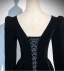 Vintage / Retro Black Winter Prom Dresses 2024 A-Line / Princess Square Neckline Long Sleeve Backless Floor-Length / Long Prom Formal Dresses