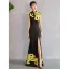 Chinese style Black Gold Sequins Evening Party Cheongsam 2023 Trumpet / Mermaid High Neck Sleeveless Split Front Floor-Length / Long Cheongsam / Qipao