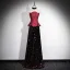 High-end Chinese style Burgundy Sequins Formal Dresses 2026 A-Line / Princess Strapless Sleeveless Backless Floor-Length / Long Evening Party Evening Dresses