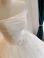 High End Weiß Handgefertigt Applikationen Spitze Blumen Brautkleider / Hochzeitskleider 2026 Ballkleid Bandeau Ärmellos Rückenfreies Lange