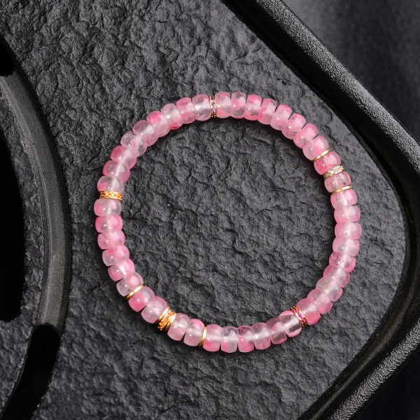 Charmant Fait main Rougissant Rose Dégradé De Couleur Fleur De Cerisier Cristal Naturel Bracelets Accessorize 2026