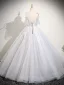 Charmant Blanche Perlage Paillettes Robe De Bal 2025 Robe Boule Bretelles Spaghetti Sans Manches Dos Nu Longue Robe De Ceremonie