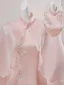 Chinese style Blushing Pink Beading Lace Flower Prom Dresses 2026 A-Line / Princess Floor-Length / Long Polyester High Neck Prom Sleeveless Formal Dresses