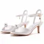 Simple Blanche Promo Satin Perle Sandales Femme 2023 Bride Cheville 6 cm Talons Aiguilles Peep Toes / Bout Ouvert Sandales Talons Hauts