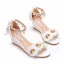 Chic / Beautiful White Pearl Rhinestone Ankle Strap Tassel Appliques Outdoor / Garden Womens Sandals 2023 6 cm Wedges Open / Peep Toe Sandals