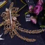 Bling Bling Guld Handgjort Pärla Rhinestone Brud Huvudbonad 2023 Bröllop