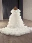 Luxe Blanche Fait main Perlage Perle Paillettes Robe De Mariée 2025 Trompette / Sirène De l'épaule Sans Manches Dos Nu Chapel Train Mariage