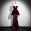 Sexy Burgundy Sequins Evening Dresses 2024 Trumpet / Mermaid Strapless Sleeveless Backless Floor-Length / Long Evening Party Formal Dresses
