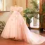 Lovely Blushing Pink Appliques Birthday Flower Girl Dresses 2025 Ball Gown Scoop Neck Short Sleeve Backless Sweep Train Tulle Flower Girl Dresses