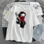 Fashion Loose Women T-Shirts 2021 White Cartoon Scoop Neck Street Wear Tops Casual Summer 1/2 Sleeves Comfortable Tee