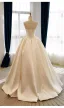 Luxe Ivoire Fait main Faux Diamant Satin Robe De Mariée 2026 Robe Boule Bustier Sans Manches Dos Nu Longue