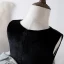 Chic / Beautiful Black Suede Birthday Flower Girl Dresses 2022 Ball Gown Scoop Neck Sleeveless Bow Floor-Length / Long Flower Girl Dresses