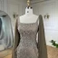 Elegant High-end Coffee Beading Rhinestone Prom Dresses 2024 Empire Square Neckline Sleeveless Backless Tassel Floor-Length / Long Prom Formal Dresses