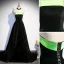Elegant Black Suede Prom Dresses 2023 A-Line / Princess Strapless Sleeveless Backless Sweep Train Prom Formal Dresses