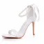 Charmant Weiß Strass Knöchelriemen Schleife Brautschuhe 2025 10 cm Stilettos Peeptoes Hochzeit Sandaletten Hochhackige