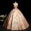 Elegant Blushing Pink Prom Dresses 2023 Ball Gown Scoop Neck Beading Rhinestone Sequins Lace Flower Tassel Sleeveless Backless Floor-Length / Long Formal Dresses