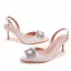 Chic / Belle Blanche Faux Diamant Chaussure De Mariée 2022 7 cm Talons Aiguilles À Bout Pointu Mariage Sandales Talons Hauts