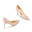 Charmant Champagner Strass Brautschuhe 2024 Leder 8 cm Stilettos Spitzschuh Hochzeit Pumps Hochhackige