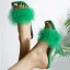Sexy Grün Feder Cocktail Sandalen Damen Hochhackige 2022 10 cm Kristall Stilettos Peeptoes Sandaletten