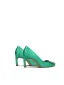 Vintage / Retro Mint Green Rhinestone Prom Pumps 2026 Leather 7 cm Stiletto Heels Square Toe Pumps High Heels