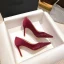 Fashion Nude Evening Party Suede Sequins Pumps 2023 Leather 8 cm Stiletto Heels Pointed Toe Pumps High Heels