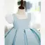 Chic / Beautiful Sky Blue Birthday Short Flower Girl Dresses 2022 Ball Gown Scoop Neck Puffy Short Sleeve Flower Girl Dresses