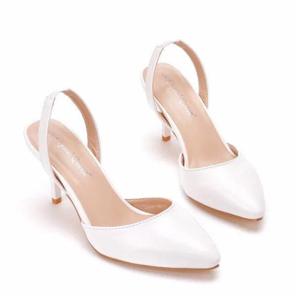 Proste / Simple Białe Bal Buty Damskie 2022 7 cm Szpilki Wysokie Obcasy
