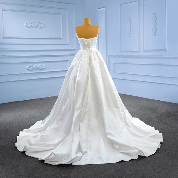 Haut de Gamme Ivoire Trompette / Sirène Corset Robe De Mariée 2023 Bustier Perlage Perle Paillettes Sans Manches Dos Nu Tribunal Train Mariage