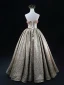 Sparkly Gold Beading Pearl Sequins Appliques Prom Dresses 2024 Ball Gown Strapless Sleeveless Backless Floor-Length / Long Prom Formal Dresses