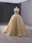 High-end Bling Bling Gold Beading Sequins Pearl Prom Dresses 2024 Ball Gown Strapless Sleeveless Backless Sweep Train Prom Formal Dresses