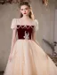 Chic / Beautiful Burgundy Beading Lace Flower Pearl Sequins Prom Dresses 2024 A-Line / Princess Square Neckline Short Sleeve Backless Floor-Length / Long Prom Formal Dresses
