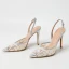 Sexy Silver Pierced Womens Sandals 2022 Street Wear 10 cm Stiletto Heels Pointed Toe Sandals High Heels
