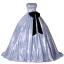 Modest / Simple Fashion Sky Blue Prom Dresses 2022 Ball Gown Strapless Sleeveless Bow Backless Floor-Length / Long Prom Formal Dresses