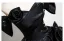 Vintage / Retro Black Flower Satin Prom Dresses 2025 Ball Gown Off-The-Shoulder Short Sleeve Backless Floor-Length / Long Formal Dresses
