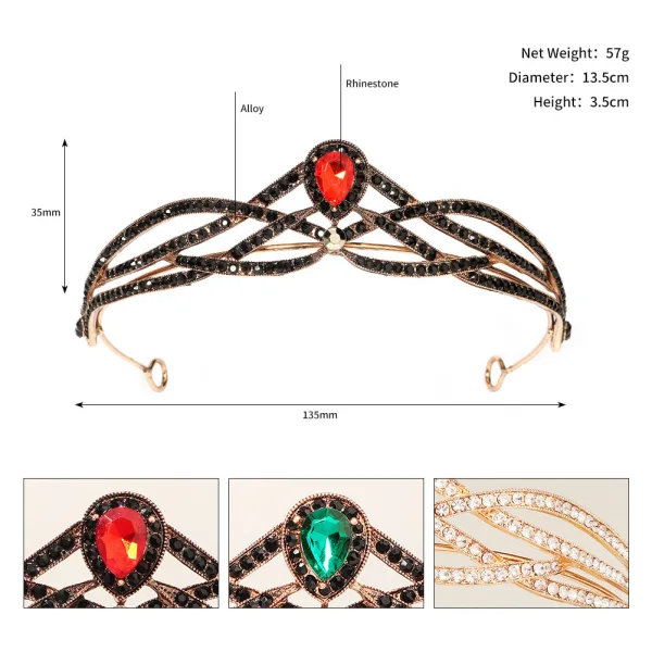 Vintage / Originale Doré Faux Diamant Soirée Mariage Tiare Accessoire Cheveux Mariage 2023