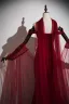Charmant Bordeaux Avec Châle Robe De Soirée 2025 Trompette / Sirène De l'épaule Sans Manches Dos Nu Train De Balayage Robe De Ceremonie