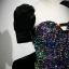 Scintillantes Sexy Noire Paillettes Robe De Soirée 2023 Trompette / Sirène Encolure Carrée Gonflée Manches Courtes Dos Nu Noeud Train De Balayage Robe De Ceremonie