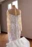 Luxury / Gorgeous White Handmade  Beading Pearl Rhinestone Sequins Wedding Dresses 2026 Trumpet / Mermaid Scoop Neck Long Sleeve Backless Chapel Train