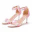 Charming Blushing Pink Lace Flower Prom Womens Sandals 2022 Pearl 7 cm Stiletto Heels Open / Peep Toe Sandals High Heels