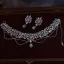 Sparkly Silver Rhinestone Zircon Alloy Wedding Earrings Necklace Accessories 2025