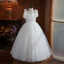 Chic / Beautiful Black Birthday Flower Girl Dresses 2024 Ball Gown V-Neck Sleeveless Backless Floor-Length / Long