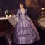 Classy Pearl Purple Prom Dresses 2023 Ball Gown Square Neckline Bell sleeves Backless Floor-Length / Long Prom Formal Dresses